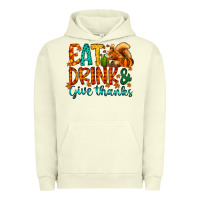 Pigment Pistachio eat drink give thanks Urban Hoodie - CowhideDigitalArt
