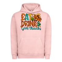 Pigment Salmon eat drink give thanks Urban Hoodie - CowhideDigitalArt
