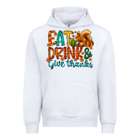 White eat drink give thanks Urban Hoodie - CowhideDigitalArt