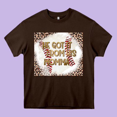 He Got It From His Momma Heavy Core Tee Designed By Cowhidedigitalart