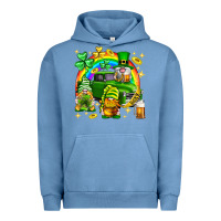 Pigment Pebble Blue St. Patrick's Day gnomies truck Urban Hoodie - Neo Western