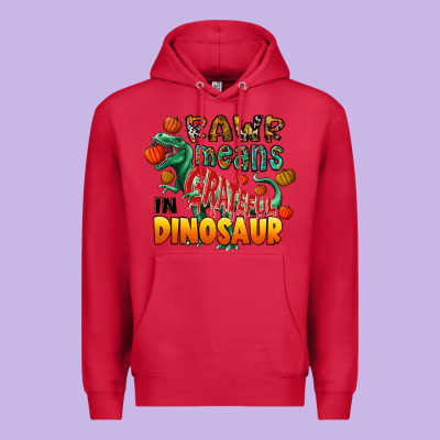 Rawr Means Grateful In Dinosaur Premium Hoodie Designed By Cowhidedigitalart