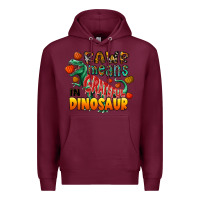 Burgundy rawr means grateful in dinosaur Premium Hoodie - CowhideDigitalArt