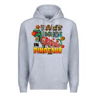 Heather Grey rawr means grateful in dinosaur Premium Hoodie - CowhideDigitalArt