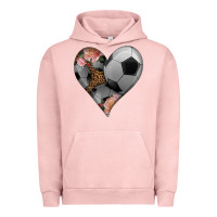 Pigment Salmon western soccer heart Urban Hoodie - HRA Design Shop