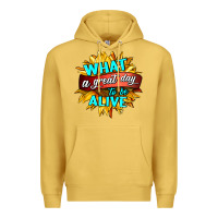 Antique Gold what a great day to be alive Premium Hoodie - HRA Design Shop
