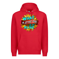 Red what a great day to be alive Premium Hoodie - HRA Design Shop