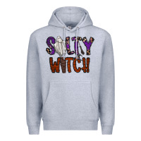 Heather Grey Salty Witch Premium Hoodie - CowhideDigitalArt