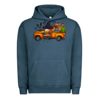 Pigment Midnight Navy happy halloween truck Urban Hoodie - CowhideDigitalArt