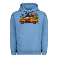 Pigment Pebble Blue happy halloween truck Urban Hoodie - CowhideDigitalArt
