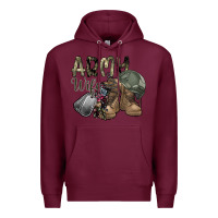 Burgundy army wife Premium Hoodie - SublimationCraftShop