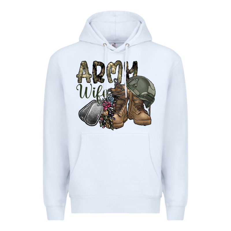 Army Wife Premium Hoodie by SublimationCraftShop | Teevron