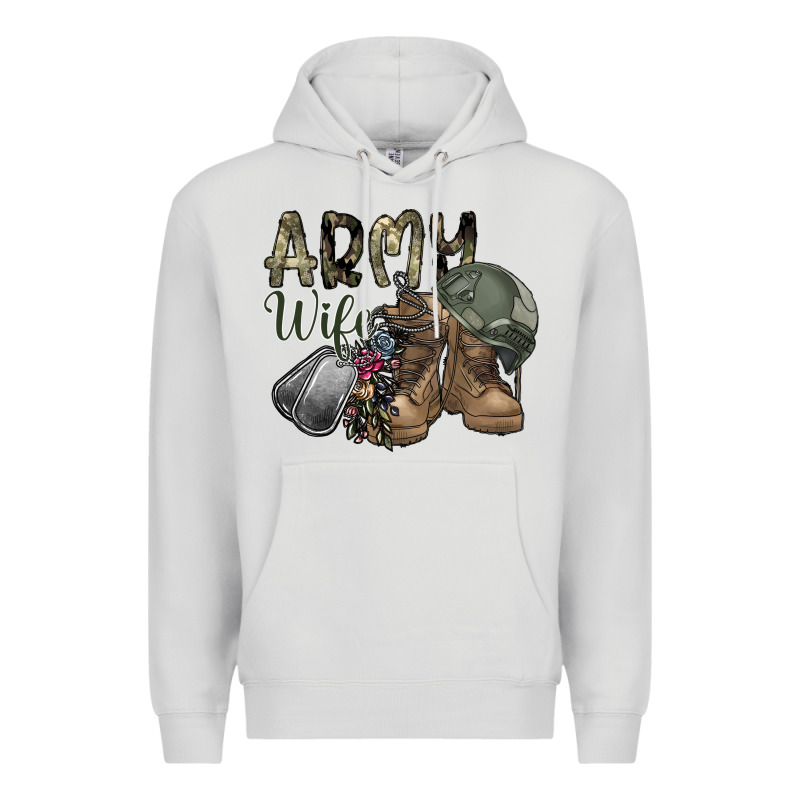 Army Wife Premium Hoodie by SublimationCraftShop | Teevron