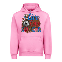 Fuchsia Pink live love soccer Urban Hoodie - HRA Design Shop