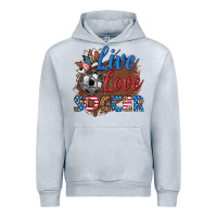 Heather Grey live love soccer Urban Hoodie - HRA Design Shop
