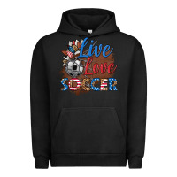 Pigment Black live love soccer Urban Hoodie - HRA Design Shop