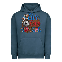 Pigment Midnight Navy live love soccer Urban Hoodie - HRA Design Shop