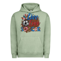 Pigment Oil Green live love soccer Urban Hoodie - HRA Design Shop
