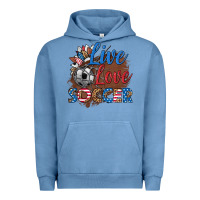Pigment Pebble Blue live love soccer Urban Hoodie - HRA Design Shop