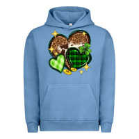 Pigment Pebble Blue St. Patrick's Day hearts Urban Hoodie - Neo Western