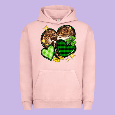St. Patrick's Day Hearts Urban Hoodie Designed By Neo Western
