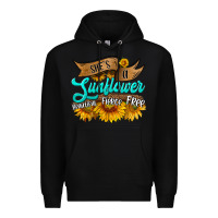 Black she's a sunflower beautiful fierce free Premium Hoodie - HRA Design Shop