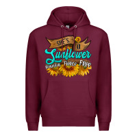 Burgundy she's a sunflower beautiful fierce free Premium Hoodie - HRA Design Shop
