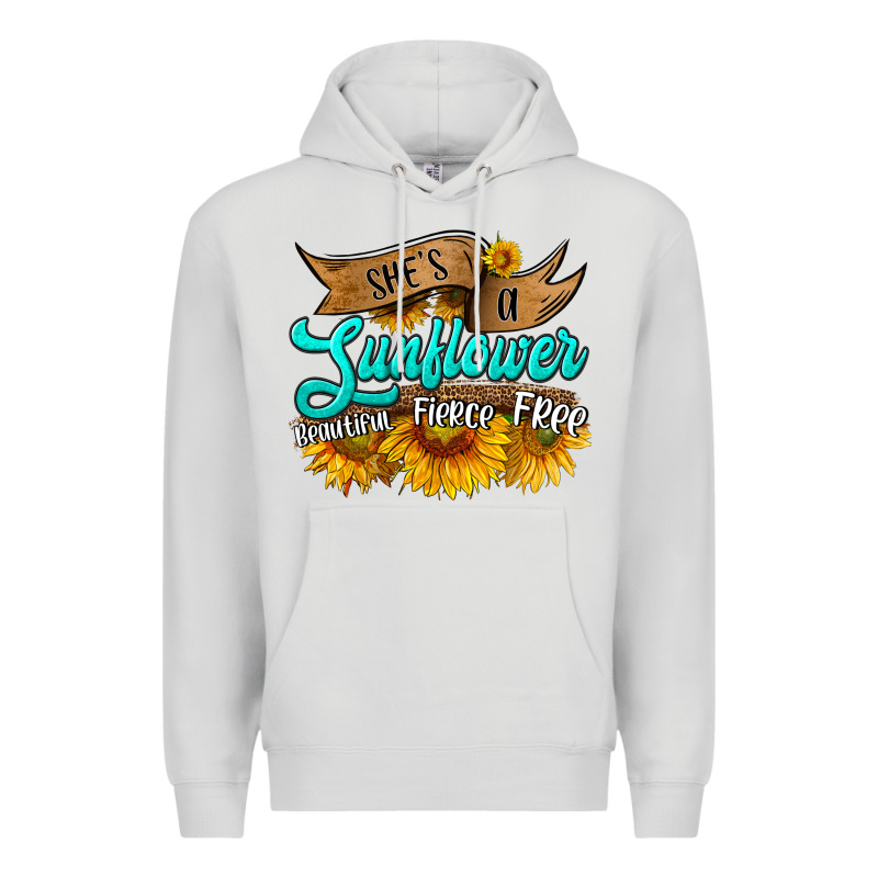 She's A Sunflower Beautiful Fierce Free Premium Hoodie by HRA Design Shop | Teevron