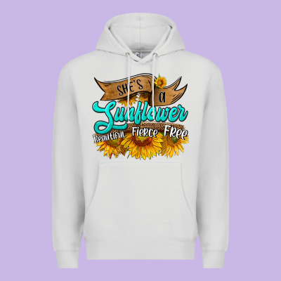 She's A Sunflower Beautiful Fierce Free Premium Hoodie Designed By Hra Design Shop