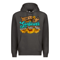 Smoke she's a sunflower beautiful fierce free Premium Hoodie - HRA Design Shop