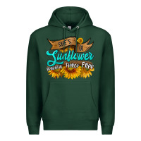 Sports Green she's a sunflower beautiful fierce free Premium Hoodie - HRA Design Shop