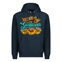 Navy she's a sunflower beautiful fierce free Premium Hoodie - HRA Design Shop