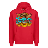 Red she's a sunflower beautiful fierce free Premium Hoodie - HRA Design Shop