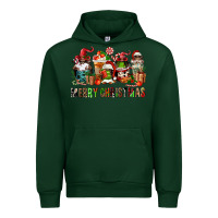Forest Green merry christmas coffee afro gnomies Urban Hoodie - FaDigitalArtStudio
