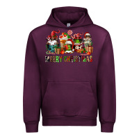 Mauve Wine merry christmas coffee afro gnomies Urban Hoodie - FaDigitalArtStudio