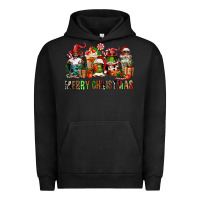 Pigment Black merry christmas coffee afro gnomies Urban Hoodie - FaDigitalArtStudio