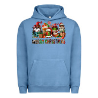 Pigment Pebble Blue merry christmas coffee afro gnomies Urban Hoodie - FaDigitalArtStudio
