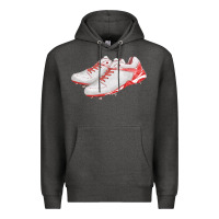 Charcoal Heather red cleats fa element Premium Hoodie - FaDigitalArtStudio