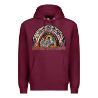 Burgundy autism avareness football Premium Hoodie - SublimationCraftShop