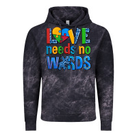 Cloud Black love needs no words autism Vintage Hoodie - AdoDesignShop