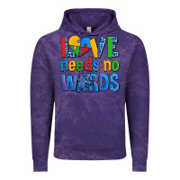 Cloud Purple love needs no words autism Vintage Hoodie - AdoDesignShop