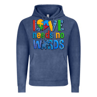 Vintage Denim love needs no words autism Vintage Hoodie - AdoDesignShop