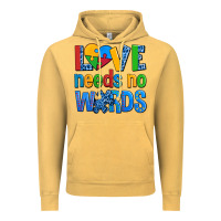 Vintage Mustard love needs no words autism Vintage Hoodie - AdoDesignShop