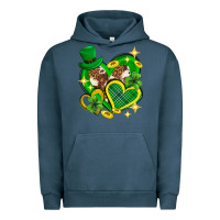 Pigment Midnight Navy St. Patrick's Day lucky heart Urban Hoodie - Neo Western