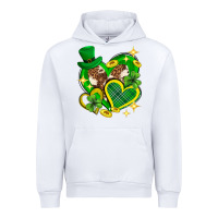 White St. Patrick's Day lucky heart Urban Hoodie - Neo Western