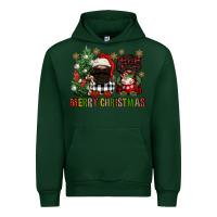 Forest Green merry christmas buffalo afro gnomies Urban Hoodie - FaDigitalArtStudio