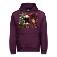 Mauve Wine merry christmas buffalo afro gnomies Urban Hoodie - FaDigitalArtStudio