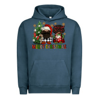 Pigment Midnight Navy merry christmas buffalo afro gnomies Urban Hoodie - FaDigitalArtStudio