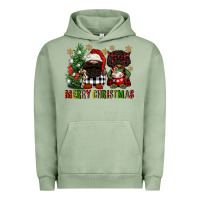 Pigment Oil Green merry christmas buffalo afro gnomies Urban Hoodie - FaDigitalArtStudio
