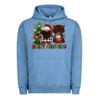 Pigment Pebble Blue merry christmas buffalo afro gnomies Urban Hoodie - FaDigitalArtStudio